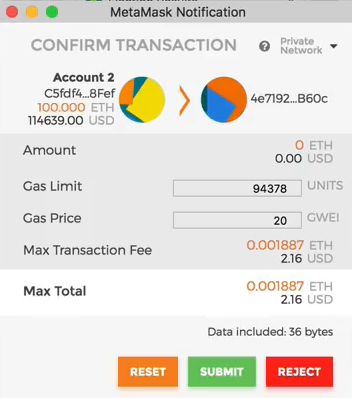 Metamask Confirmation